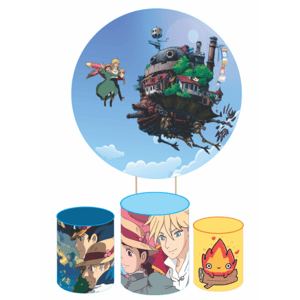 KIT CAPA PAINEL REDONDO E CILÍNDROS STUDIO GHIBLI | TECIDO PREMIUM  | VÁRIOS MODELOS.