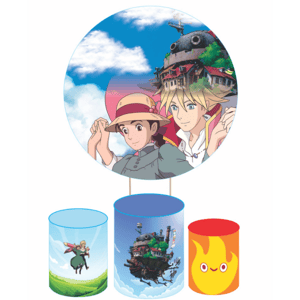 KIT CAPA PAINEL REDONDO E CILÍNDROS STUDIO GHIBLI | TECIDO PREMIUM  | VÁRIOS MODELOS.