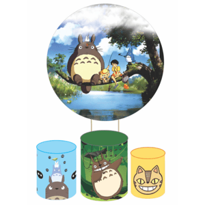KIT CAPA PAINEL REDONDO E CILÍNDROS STUDIO GHIBLI | TECIDO PREMIUM  | VÁRIOS MODELOS.