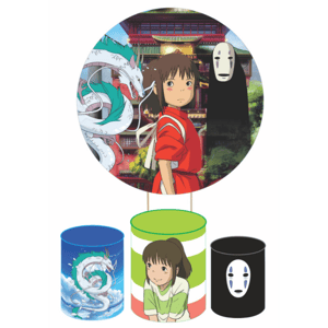 KIT CAPA PAINEL REDONDO E CILÍNDROS STUDIO GHIBLI | TECIDO PREMIUM  | VÁRIOS MODELOS.