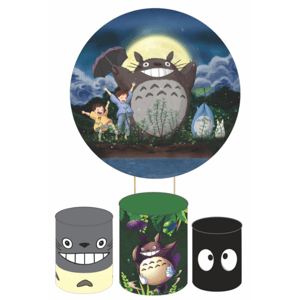 KIT CAPA PAINEL REDONDO E CILÍNDROS STUDIO GHIBLI | TECIDO PREMIUM  | VÁRIOS MODELOS.