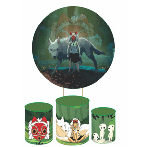 KIT CAPA PAINEL REDONDO E CILÍNDROS STUDIO GHIBLI | TECIDO PREMIUM  | VÁRIOS MODELOS.