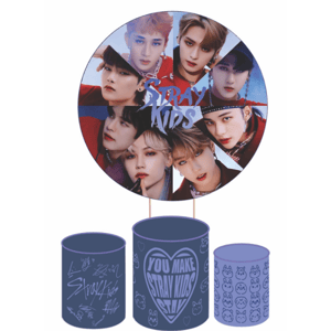 KIT CAPA PAINEL REDONDO E CILÍNDROS STRAY KIDS KPOP | TECIDO PREMIUM  | VÁRIOS MODELOS.