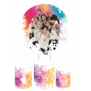 KIT CAPA PAINEL REDONDO E CILÍNDROS STRAY KIDS KPOP | TECIDO PREMIUM  | VÁRIOS MODELOS.
