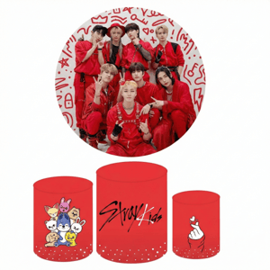 KIT CAPA PAINEL REDONDO E CILÍNDROS STRAY KIDS KPOP | TECIDO PREMIUM  | VÁRIOS MODELOS.