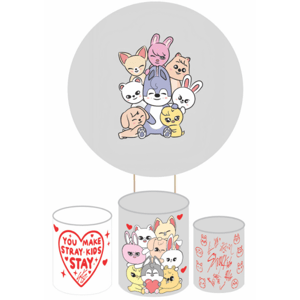 KIT CAPA PAINEL REDONDO E CILÍNDROS STRAY KIDS KPOP | TECIDO PREMIUM  | VÁRIOS MODELOS.