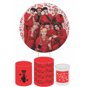 KIT CAPA PAINEL REDONDO E CILÍNDROS STRAY KIDS KPOP | TECIDO PREMIUM  | VÁRIOS MODELOS.