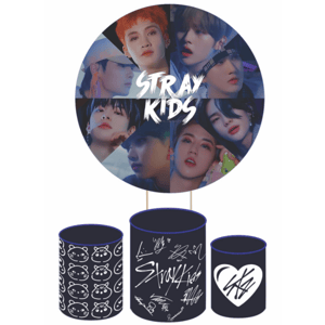 KIT CAPA PAINEL REDONDO E CILÍNDROS STRAY KIDS KPOP | TECIDO PREMIUM  | VÁRIOS MODELOS.