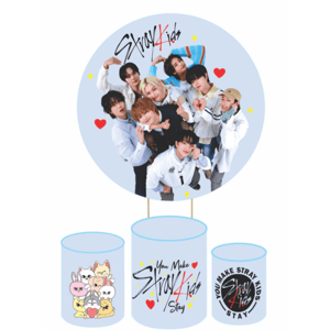KIT CAPA PAINEL REDONDO E CILÍNDROS STRAY KIDS KPOP | TECIDO PREMIUM  | VÁRIOS MODELOS.