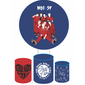 KIT CAPA PAINEL REDONDO E CILÍNDROS STRAY KIDS KPOP | TECIDO PREMIUM  | VÁRIOS MODELOS.