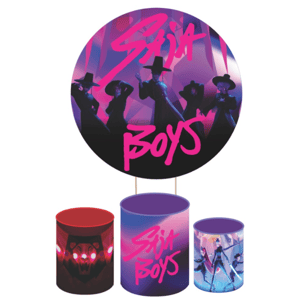 KIT CAPA PAINEL REDONDO E CILÍNDROS GUERREIRAS DO KPOP | TECIDO PREMIUM  | VÁRIOS MODELOS.
