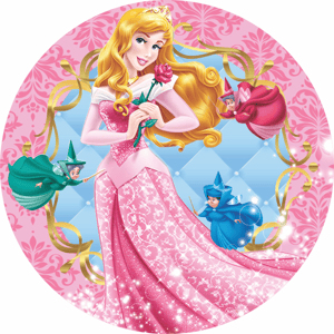 CAPA PAINEL REDONDO PRINCESA BELA ADORMECIDA AURORA | TECIDO PREMIUM  | VÁRIOS MODELOS - 1.50X1.50M E 50X50CM