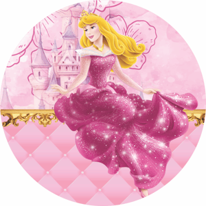 CAPA PAINEL REDONDO PRINCESA BELA ADORMECIDA AURORA | TECIDO PREMIUM  | VÁRIOS MODELOS - 1.50X1.50M E 50X50CM