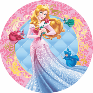 CAPA PAINEL REDONDO PRINCESA BELA ADORMECIDA AURORA | TECIDO PREMIUM  | VÁRIOS MODELOS - 1.50X1.50M E 50X50CM