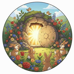 CAPA PAINEL REDONDO PÁSCOA CRISTÃ | TECIDO PREMIUM  | VÁRIOS MODELOS - 1.50X1.50M E 50X50CM