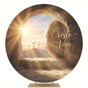 CAPA PAINEL REDONDO PÁSCOA CRISTÃ | TECIDO PREMIUM  | VÁRIOS MODELOS - 1.50X1.50M E 50X50CM