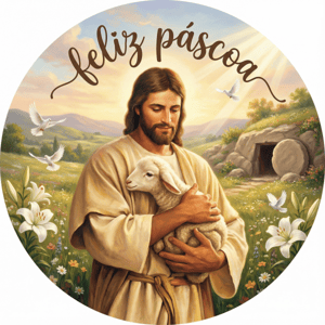 CAPA PAINEL REDONDO PÁSCOA CRISTÃ | TECIDO PREMIUM  | VÁRIOS MODELOS - 1.50X1.50M E 50X50CM