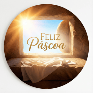 CAPA PAINEL REDONDO PÁSCOA CRISTÃ | TECIDO PREMIUM  | VÁRIOS MODELOS - 1.50X1.50M E 50X50CM