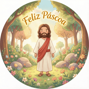 CAPA PAINEL REDONDO PÁSCOA CRISTÃ | TECIDO PREMIUM  | VÁRIOS MODELOS - 1.50X1.50M E 50X50CM