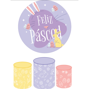 KIT CAPA PAINEL REDONDO E CILÍNDROS PÁSCOA | TECIDO PREMIUM  | VÁRIOS MODELOS.