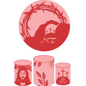 KIT CAPA PAINEL REDONDO E CILÍNDROS PÁSCOA | TECIDO PREMIUM  | VÁRIOS MODELOS.