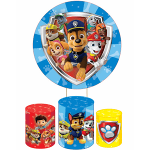 KIT CAPA PAINEL REDONDO E CILÍNDROS PATRULHA CANINA | TECIDO PREMIUM  | VÁRIOS MODELOS.