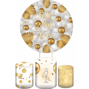 KIT CAPA PAINEL REDONDO E CILÍNDROS ANO NOVO  | TECIDO PREMIUM  | VÁRIOS MODELOS.