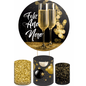 KIT CAPA PAINEL REDONDO E CILÍNDROS ANO NOVO  | TECIDO PREMIUM  | VÁRIOS MODELOS.