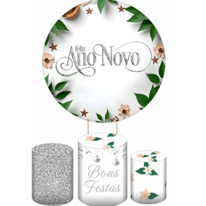 KIT CAPA PAINEL REDONDO E CILÍNDROS ANO NOVO  | TECIDO PREMIUM  | VÁRIOS MODELOS.