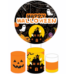 KIT CAPA PAINEL REDONDO E CILÍNDROS HALLOWEEN  | TECIDO PREMIUM  | VÁRIOS MODELOS.