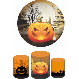 KIT CAPA PAINEL REDONDO E CILÍNDROS HALLOWEEN  | TECIDO PREMIUM  | VÁRIOS MODELOS.