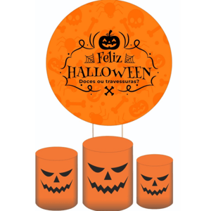 KIT CAPA PAINEL REDONDO E CILÍNDROS HALLOWEEN  | TECIDO PREMIUM  | VÁRIOS MODELOS.