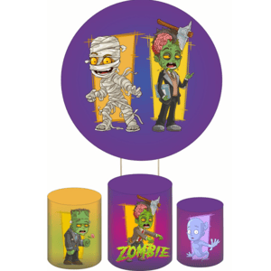 KIT CAPA PAINEL REDONDO E CILÍNDROS HALLOWEEN  | TECIDO PREMIUM  | VÁRIOS MODELOS.