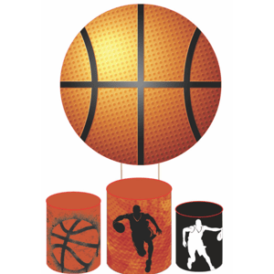KIT CAPA PAINEL REDONDO E CILÍNDROS BASQUETE | TECIDO PREMIUM  | VÁRIOS MODELOS.