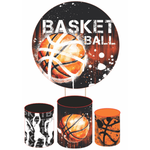 KIT CAPA PAINEL REDONDO E CILÍNDROS BASQUETE | TECIDO PREMIUM  | VÁRIOS MODELOS.