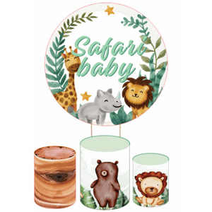 KIT CAPA PAINEL REDONDO E CILÍNDROS SAFARI | TECIDO PREMIUM  | VÁRIOS MODELOS.