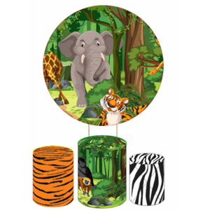 KIT CAPA PAINEL REDONDO E CILÍNDROS SAFARI | TECIDO PREMIUM  | VÁRIOS MODELOS.