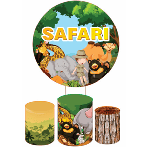 KIT CAPA PAINEL REDONDO E CILÍNDROS SAFARI | TECIDO PREMIUM  | VÁRIOS MODELOS.