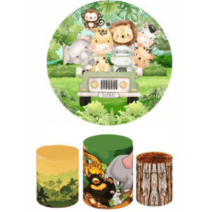KIT CAPA PAINEL REDONDO E CILÍNDROS SAFARI | TECIDO PREMIUM  | VÁRIOS MODELOS.