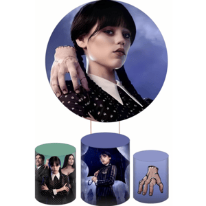 KIT CAPA PAINEL REDONDO E CILÍNDROS WANDINHA | TECIDO PREMIUM  | VÁRIOS MODELOS.