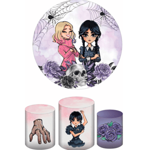 KIT CAPA PAINEL REDONDO E CILÍNDROS WANDINHA | TECIDO PREMIUM  | VÁRIOS MODELOS.