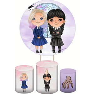 KIT CAPA PAINEL REDONDO E CILÍNDROS WANDINHA | TECIDO PREMIUM  | VÁRIOS MODELOS.