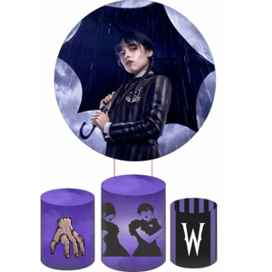 KIT CAPA PAINEL REDONDO E CILÍNDROS WANDINHA | TECIDO PREMIUM  | VÁRIOS MODELOS.