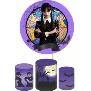 KIT CAPA PAINEL REDONDO E CILÍNDROS WANDINHA | TECIDO PREMIUM  | VÁRIOS MODELOS.