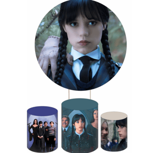 KIT CAPA PAINEL REDONDO E CILÍNDROS WANDINHA | TECIDO PREMIUM  | VÁRIOS MODELOS.