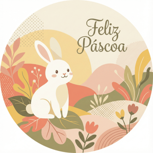 CAPA PAINEL REDONDO PÁSCOA COELHO | TECIDO PREMIUM  | VÁRIOS MODELOS - 1.50X1.50M E 50X50CM