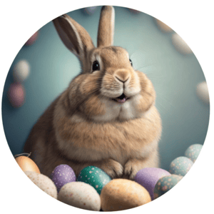 CAPA PAINEL REDONDO PÁSCOA COELHO | TECIDO PREMIUM  | VÁRIOS MODELOS - 1.50X1.50M E 50X50CM