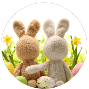 CAPA PAINEL REDONDO PÁSCOA COELHO | TECIDO PREMIUM  | VÁRIOS MODELOS - 1.50X1.50M E 50X50CM