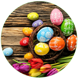 CAPA PAINEL REDONDO PÁSCOA COELHO | TECIDO PREMIUM  | VÁRIOS MODELOS - 1.50X1.50M E 50X50CM