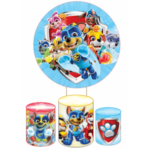 KIT CAPA PAINEL REDONDO E CILÍNDROS PATRULHA CANINA | TECIDO PREMIUM  | VÁRIOS MODELOS.